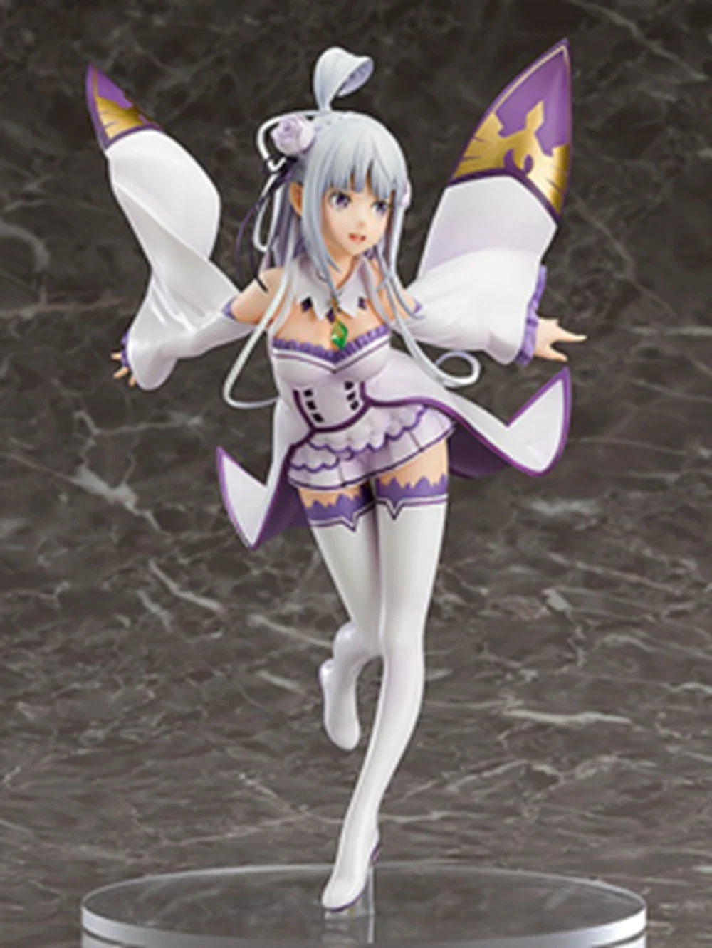 25CM Anime Re:Zero kara Hajimeru Isekai Seikatsu Emilia Figure 1/7 Standing Model Toy Gift Collection Action Figure PVC
