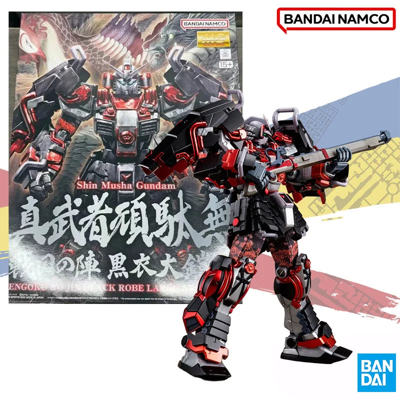 BANDAI original box MG 1/100 Shin Musha Gundam SENGOKU NO JIN BLACK ROBE LARGE ARMOR assembly ornaments collection toy In shock