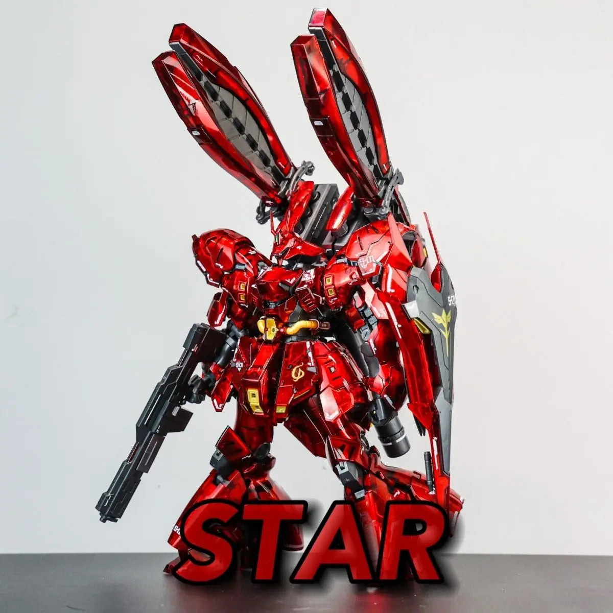 Star RG 1/144 Msn-04FF Sazabi Side-F Ver Metallic Clear Coating Assembly Model Kit Double Horn Funnel  Action Figure robot toy
