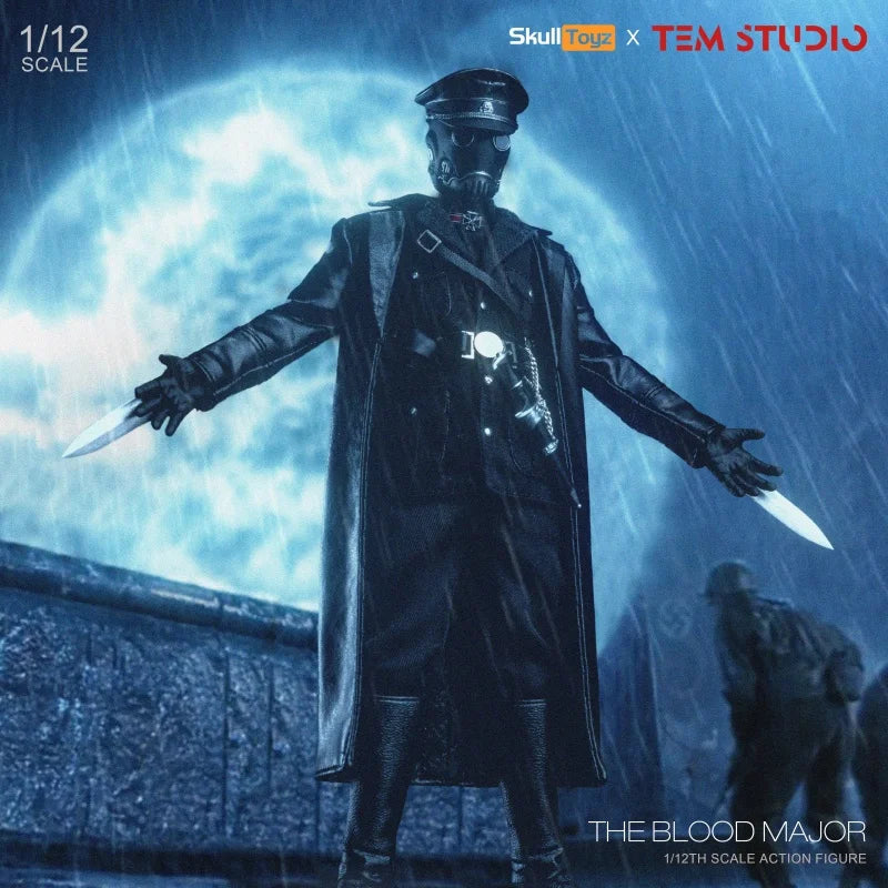 Tem Studio x Skull Toyz The Blood Major 1/12 Scale Collectible Action Figure 6-inch Poseable Model Cloth Outfit Desk Decor