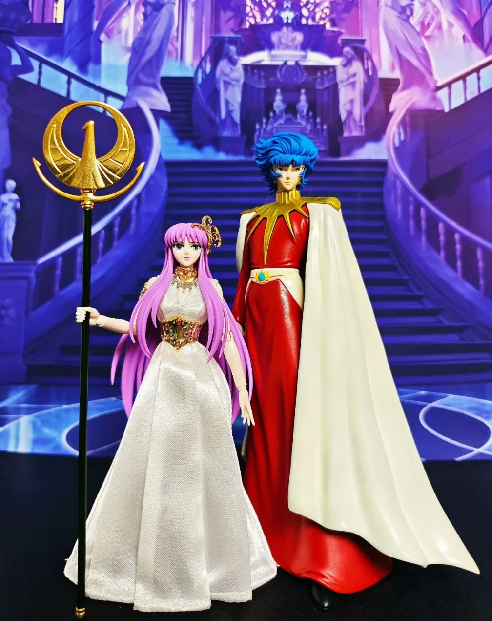 Rare Model Saint Seiya Abel and His Coronis Saints: Aldoras of Carina, Berenike of Coma Berenices, Jaoh of Lynx Statue Figures
