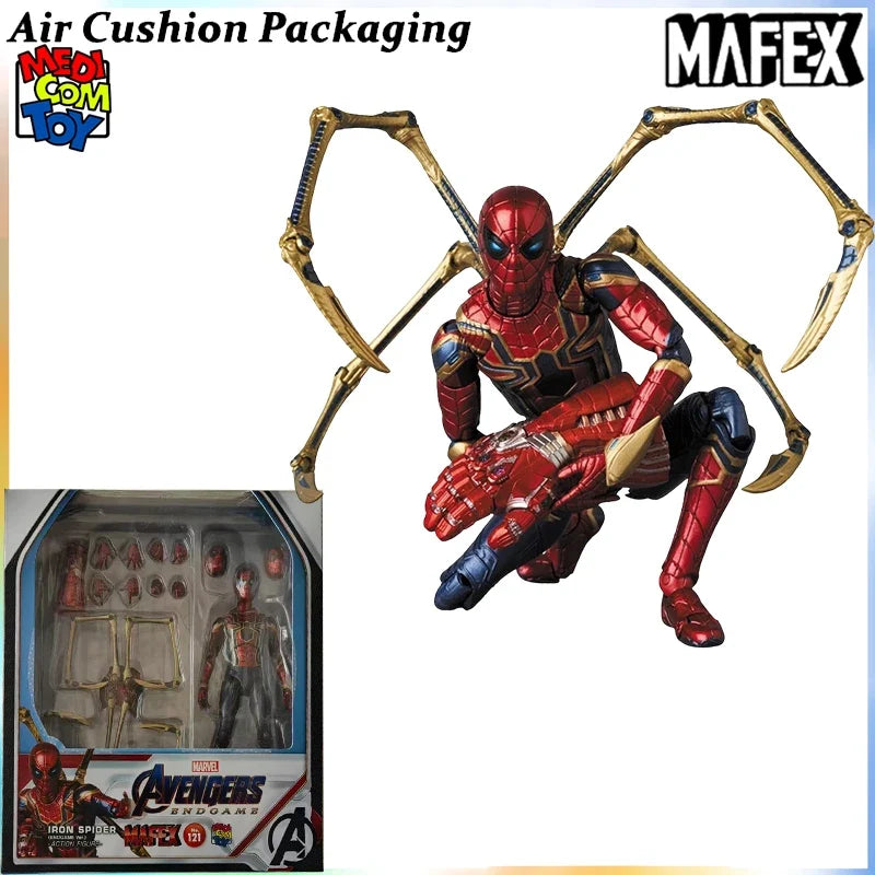 MEDICOM TOY Genuine MAFEX Series SIron Man Iron Spider Man Captain America Armor No. 85 Superhero Action Figures Model Toys
