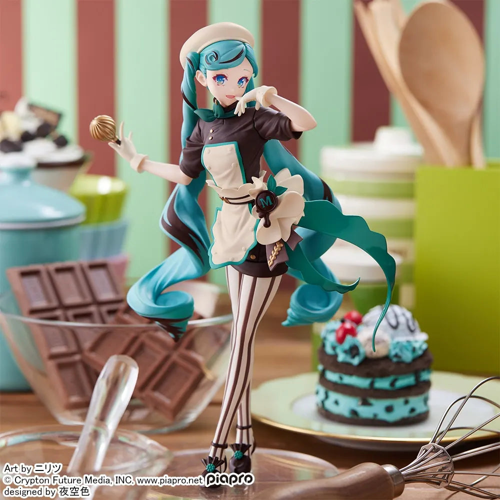 Sega Hatsune Miku Luminasta Series Hatsune Miku Bitter Patissier 21Cm Figure Collection Model Toy Gift Genuine In Stock