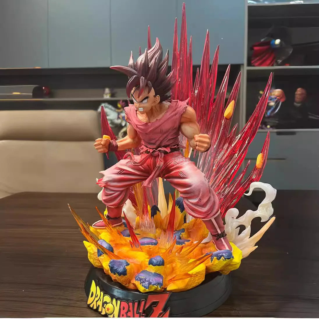 40cm Anime Figure Dragon Ball Super Saiyan God Red Kaiouken Goku Explosive Goku Statue Pvc Model Figurine Toys Action Figures