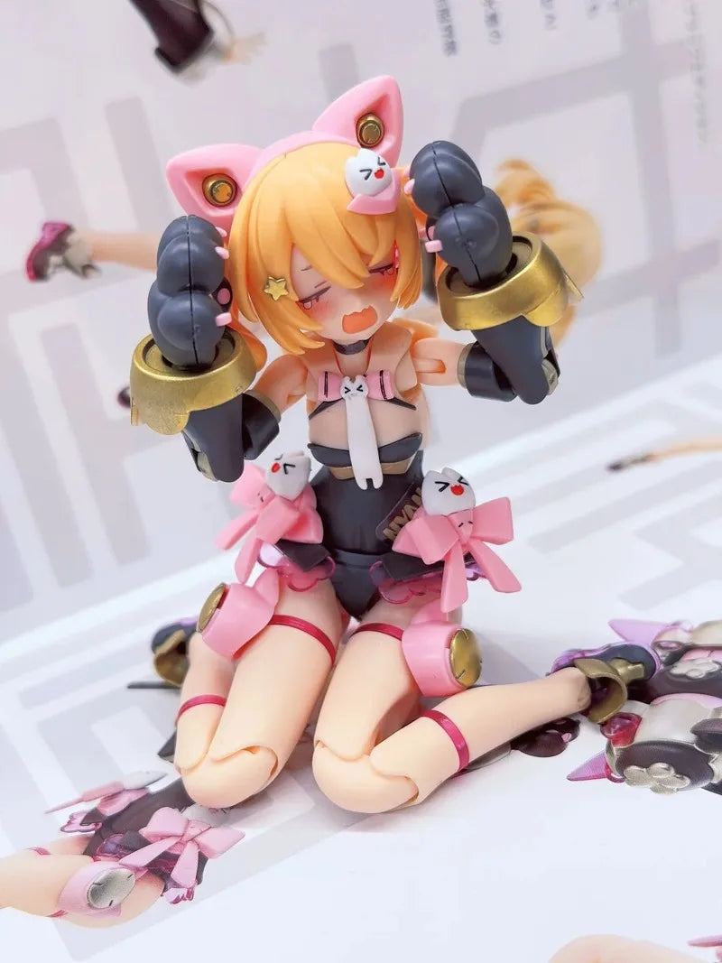 In Stock | Kotobukiya Plastic Model Kit - Megami Device Puni Mofu: Black Cat & Snow Rabbit (Cat & Rabbit Alternative Color Ver.)