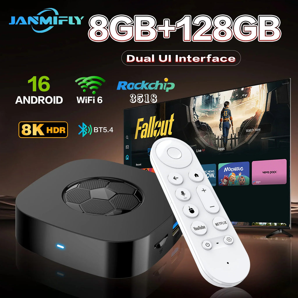 2026 New T1 Ultra TV Box Dual UI Interface 8K Ultra HD Android 16 8GB 128GB WIFI 6 Assistant Smart Streaming Media Player