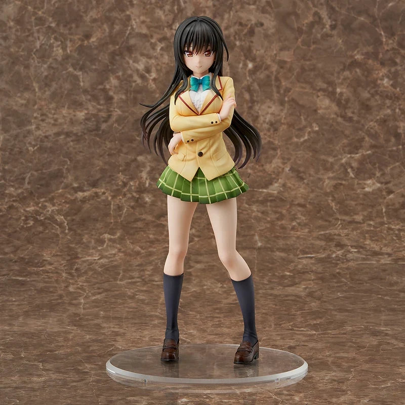 100% Original:To Love Ru Kotegawa Yui Winter uniform 25cm PVC Action Figure Anime Figure Model Toys Figure Collection Doll Gift