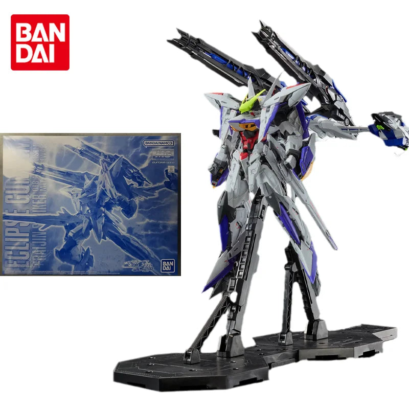Bandai Original Gundam Model Kit Anime Figure PB MG ECLIPSE GUNDAM+RAIJIN STRIKER Action Figures Toys Gifts for Children