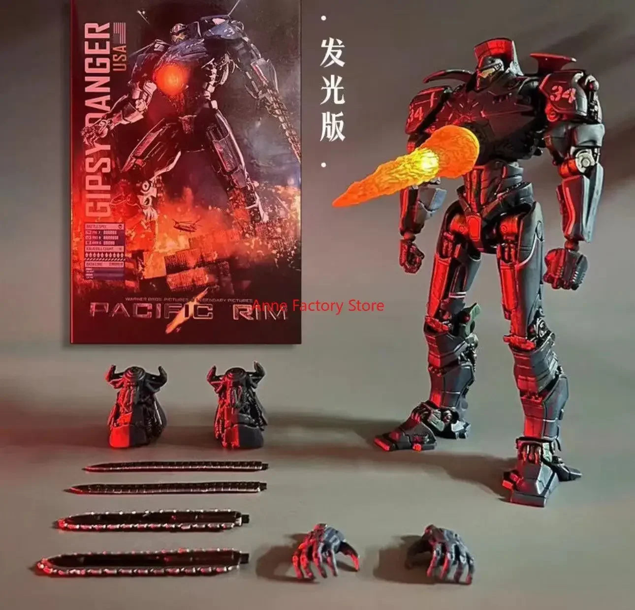 Spot  NOW Light 20CM Emit NECA Figure Pacific Crimson Typhoon Gipsy Danger Cherno Alpha Model Toys Rim Collection Doll Gift