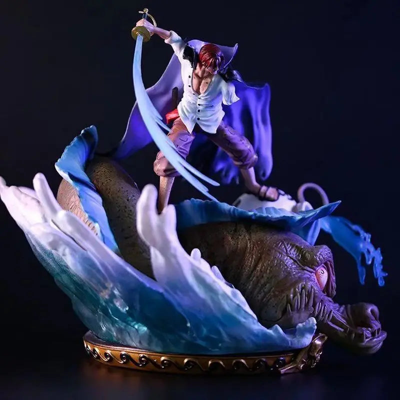 28cm One Piece Shanks Combat Standing Position Anime Figure Model Statue Boys Collection Desktop Decoration Ornament Toys Gifts