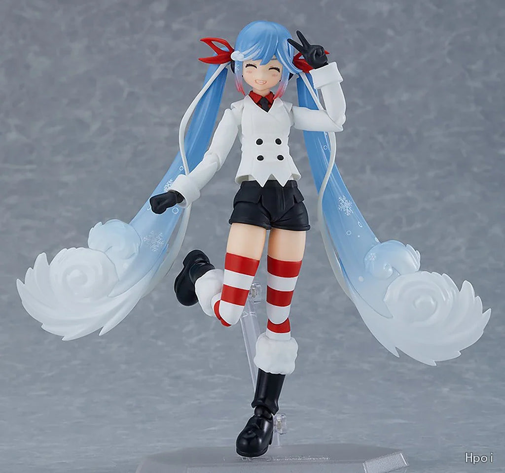 Original Genuine Max Factory Action/Dolls Figma (#EX-066) Vocaloid Hatsune Miku Rabbit Yukine Snow Grand Voyage Ver. H=130mm