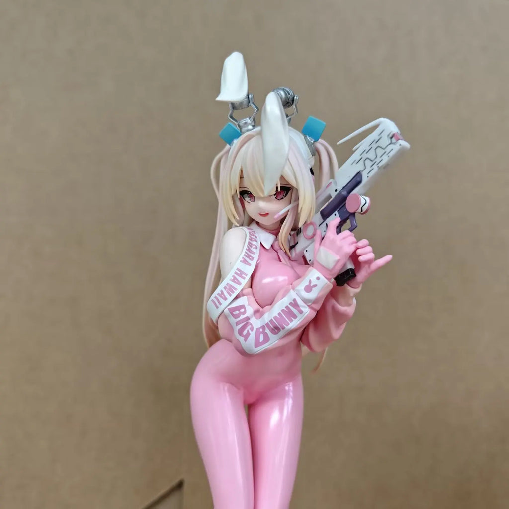 Superbunny Pink Anime Statue Cute Girl Figurine Trendy Decorative Collectible Artwork High-Quality Handmade Gift For Girls