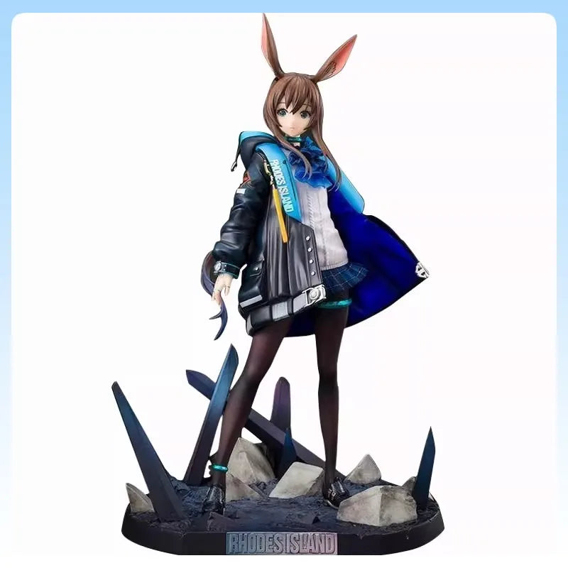 26cm Amiya Bunny Girl Figure Arknights Anime PVC Statue Collectible Model with Sword Desktop Decoration Game Art Toy Gift