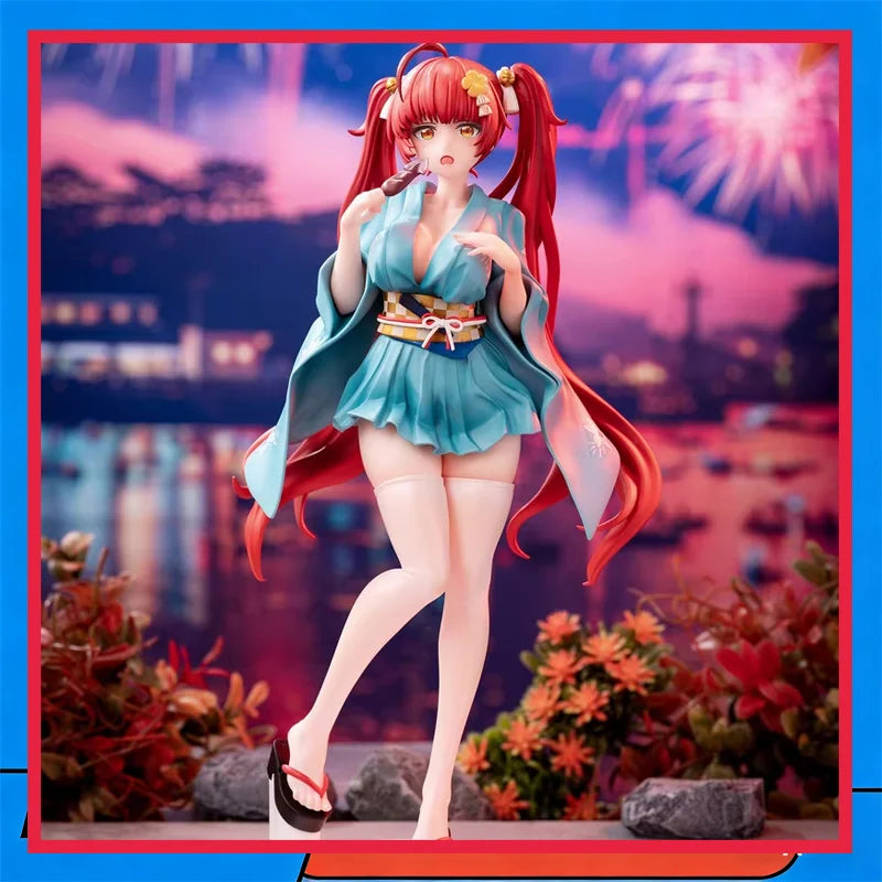 Animester Azur Lane: Slow Ahead! Honolulu Yukata Ver. 1/7 Scale 24cm PVC Figur – Nicht-artikulierte Sammlerstatue für Otaku F