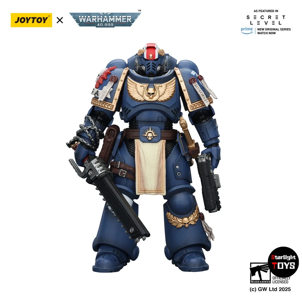 【JOYTOY】Warhammer 40K Ultramarines Titus with Laurels of Victory 1/18 Action Figure Model Toy
