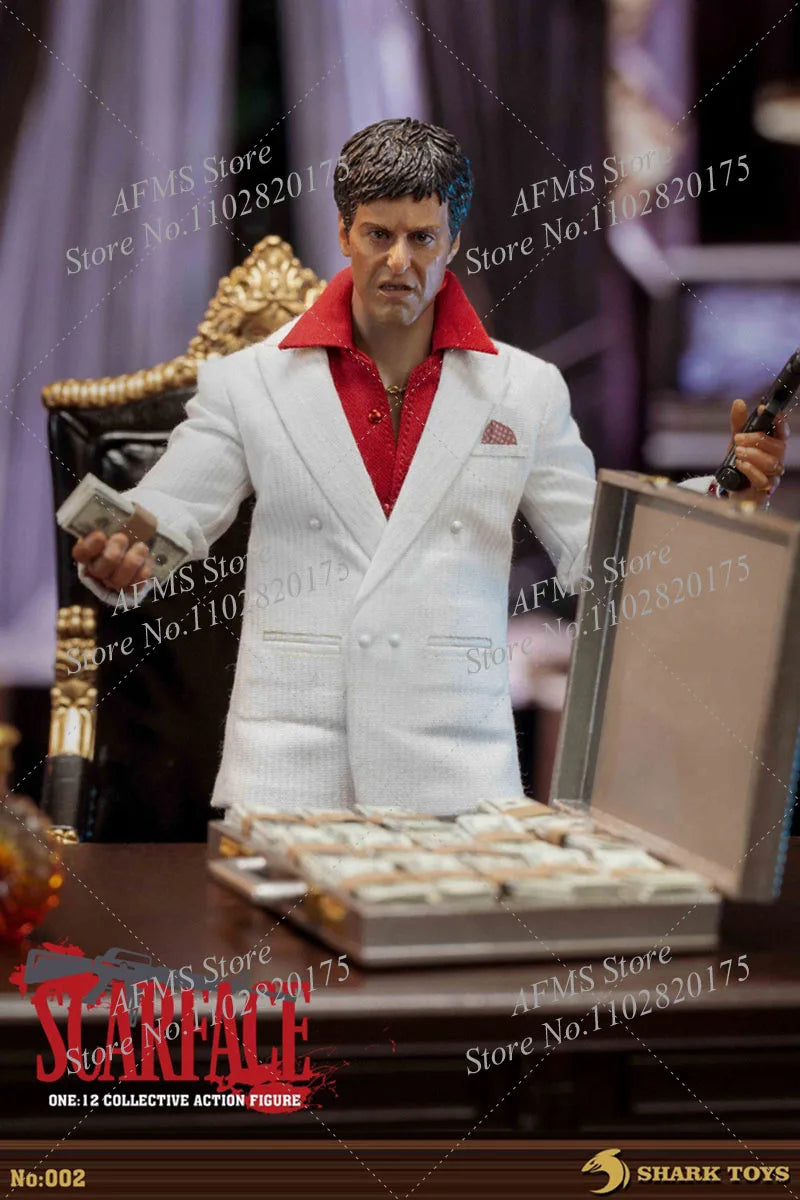 Shark Toys 002 1/12 Scale Collectible Figure Scarface Tony Montana Al Pacino Full Set  6" Men Soldier Action Figure Dolls Toys