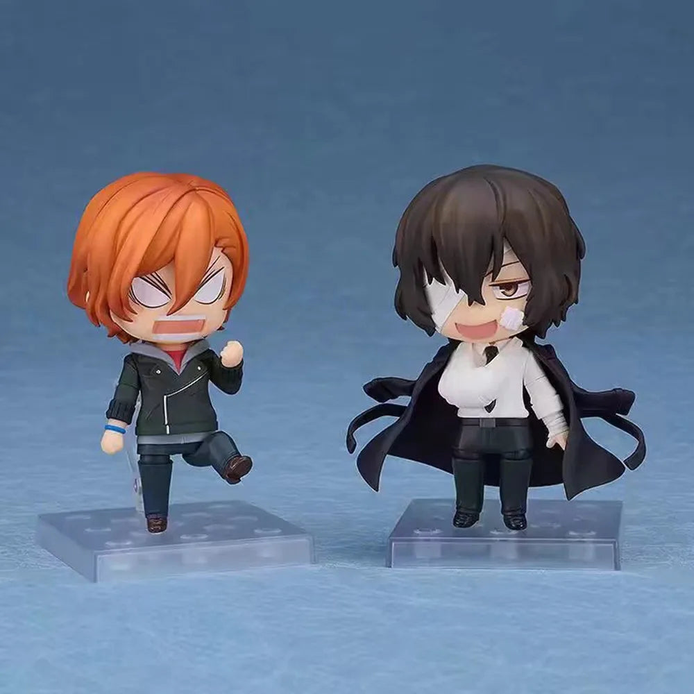 10cm Anime #2409 Dazai Osamu Bungo Figure Stray Dogs Figurine Nakahara Chuya #2410 Toy PVC Collectible Q Version Dolls
