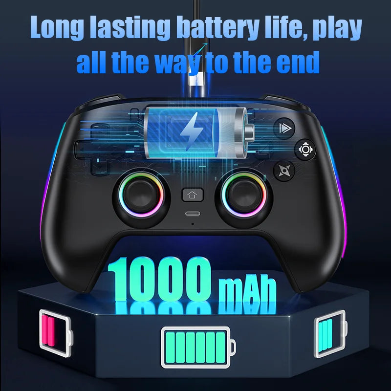 NEW Wireless Bluetooth Gaming Controller Hall Joystick Built-In Microphone No Delay Compatible For PS5 Steam Android PC Smart TV