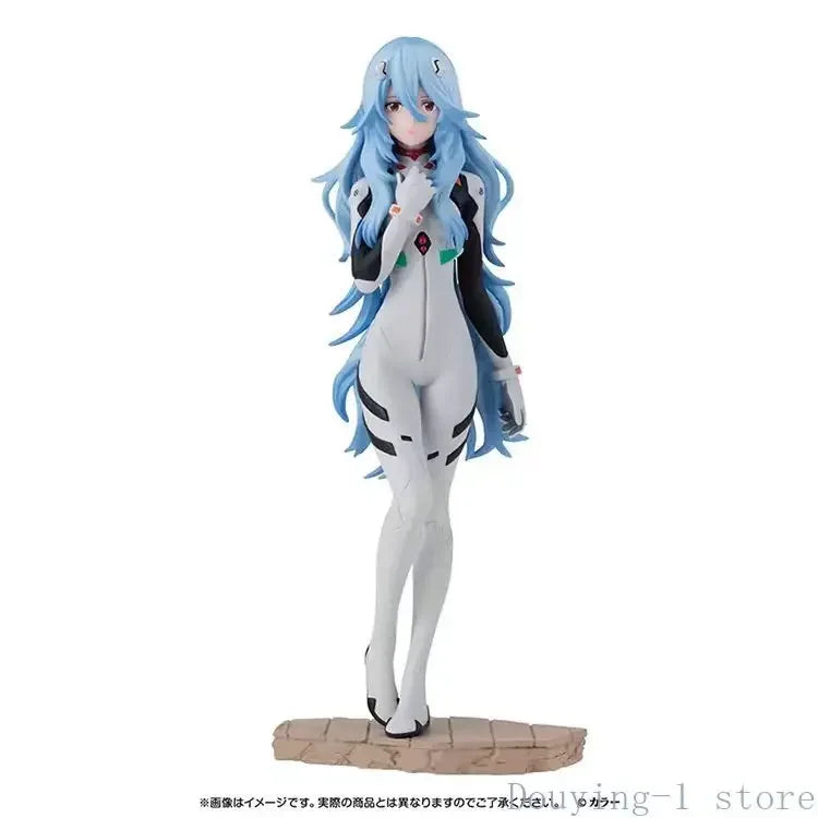In Stock Bandai Anime Figure EVANGELION Ayanami Rei Shokugan Long Hair Action Figure Toys Gift Collectible Model