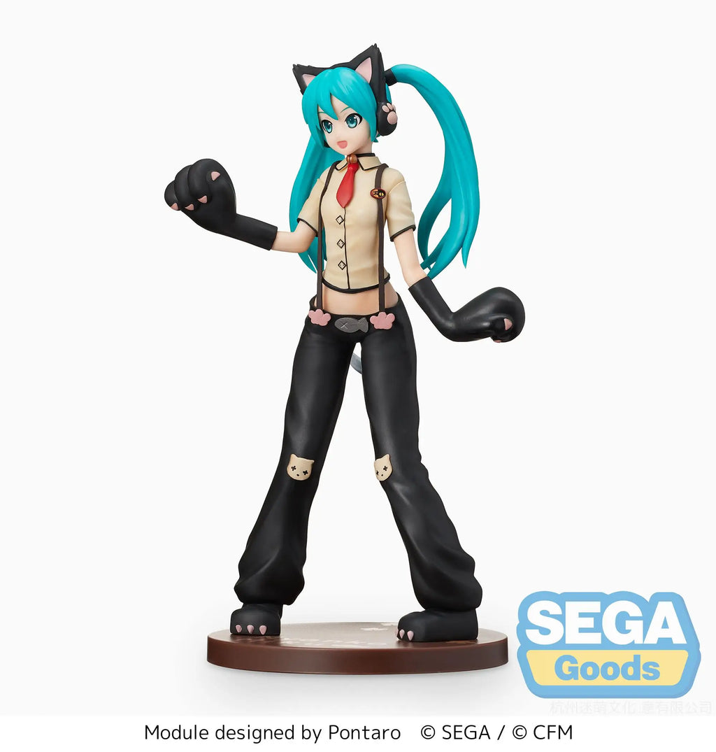 Original Anime Figure Sega Hatsune Miku: Project DIVA Arcade Future Tone" SPM Figure "Hatsune Miku - Kitty Cat Action Figurine