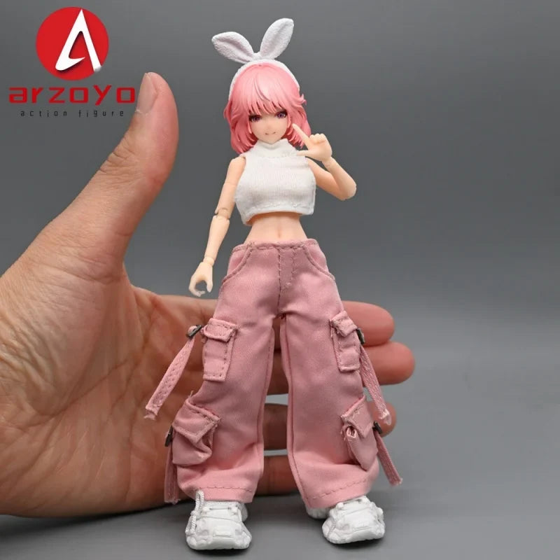 1/12 Scale KPOP style Female Work Pants Hip Hop Trousers Decoration Clothes Model Fit 6'' Romankey  Soldier Action Figure Body