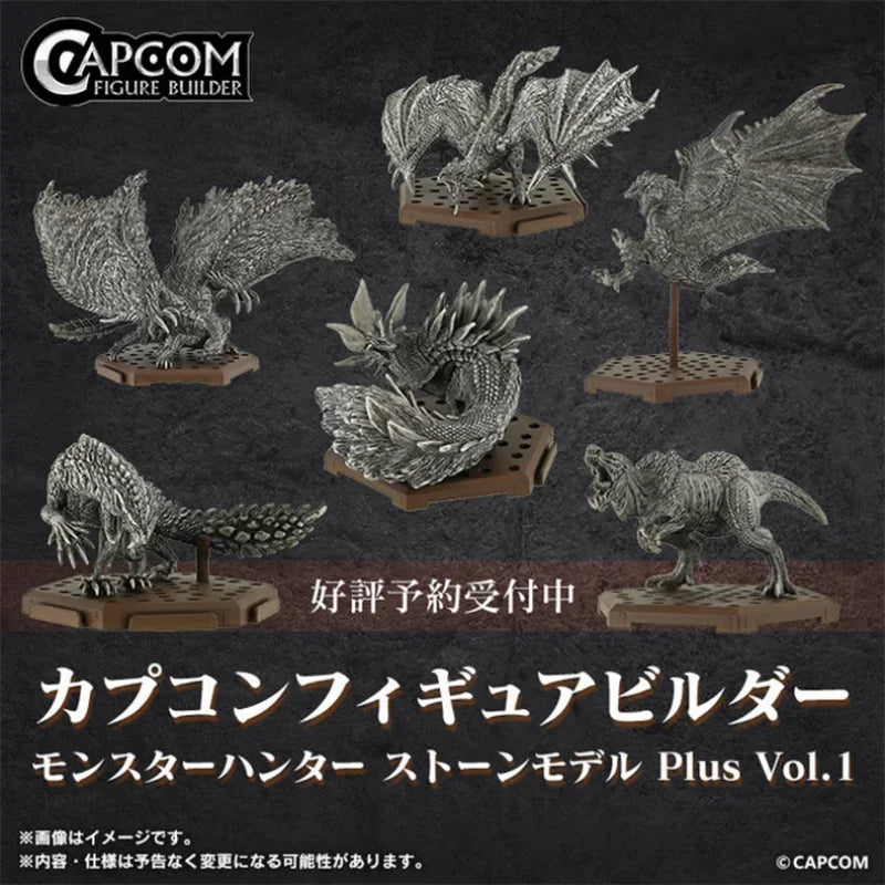 Bandai Capcom Monster Hunter Stone Statue Blind Box Vol 1 Collectible Figures Rathalos Nargacuga Mizutsune For Anime Game Fans