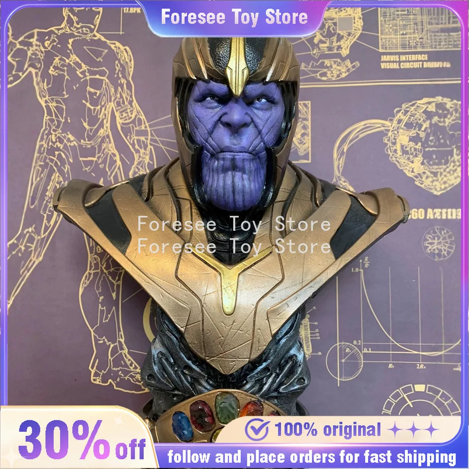 38cm Thanos Half-body Sculpture Figure The Avengers Anime Figures Collection Desktop Ornament Decoration Best Gifts for Children