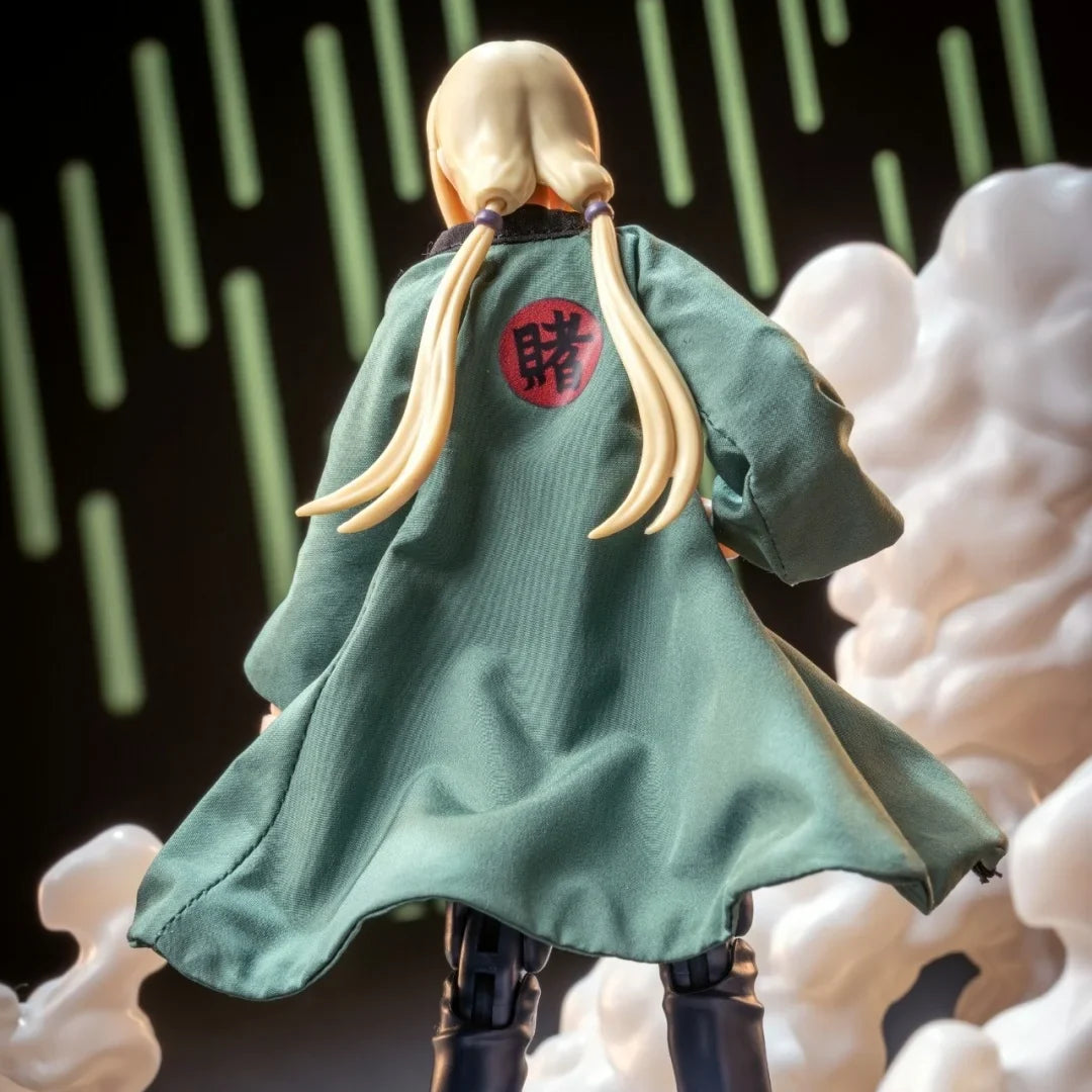 Naruto Shf Anime New Handmade Tsunade Coat Cloak Can be styled freely hat Clothes Built In Iron Wire Is Suitable for 1/12 Toys