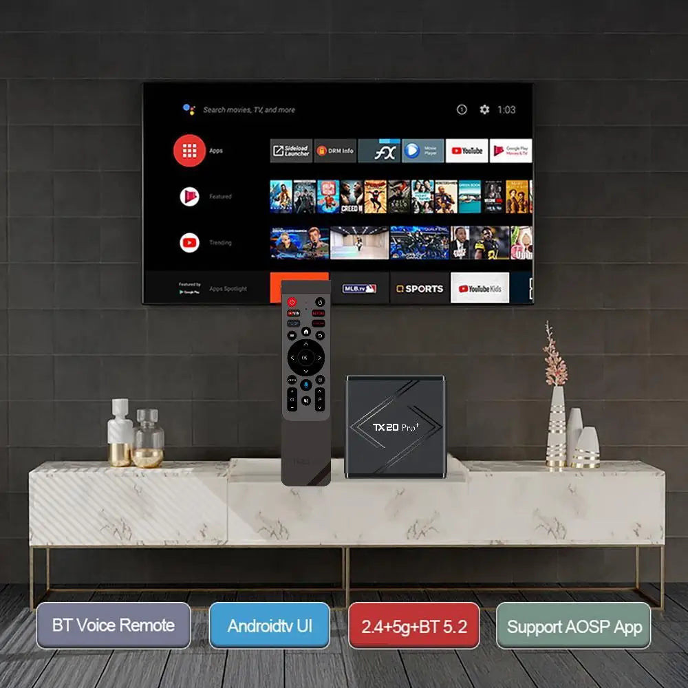 TX20 Pro+ Smart TV Box Android  4K 8K HD 4G 5G Dual WIFI 3D BT5.0 Video Media Player 8GB 128GB Allwinner H313 Set-top Box iptv