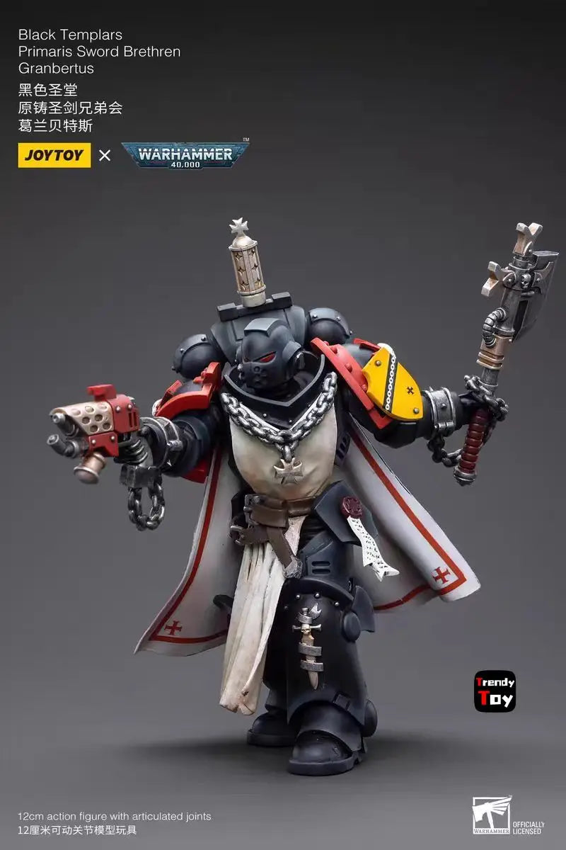 【JOYTOY】1/18 Action Figure Warhammer 40K Black Templars Primaris Sword Brethren Granbertus Collection Toys