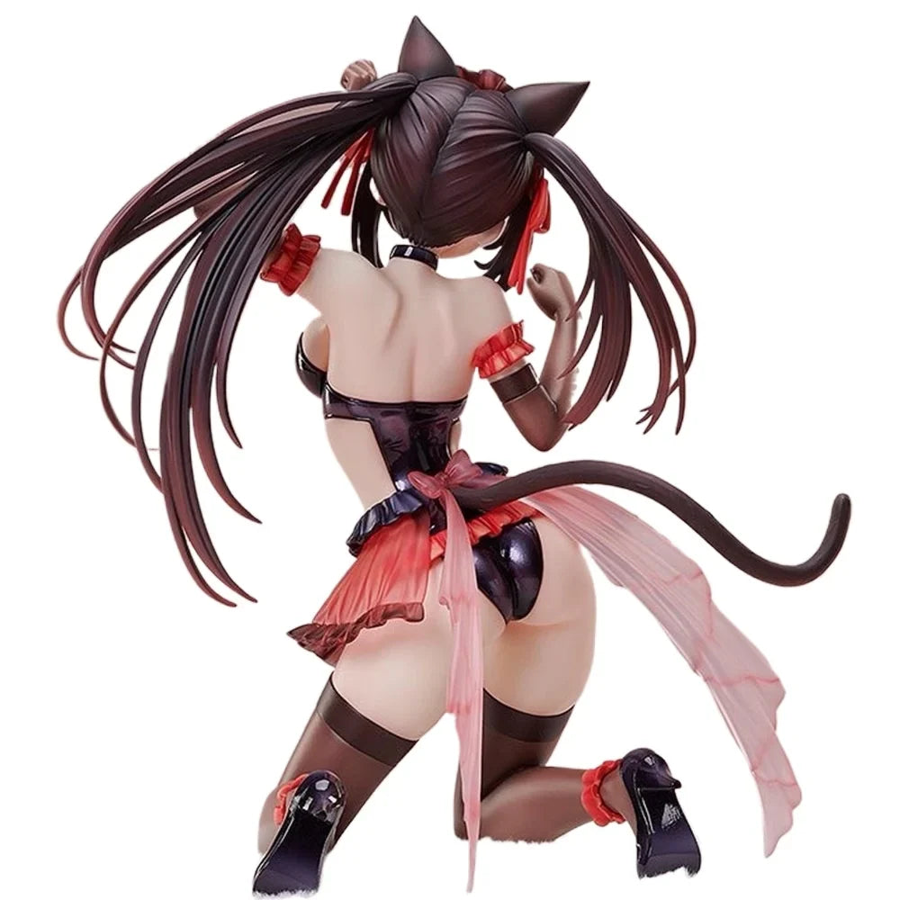17cm Date A Live Kurumi Cat Ear Ver Pajamas Kneeling Pose Anime Figure Statue Desktop Decoration Gift