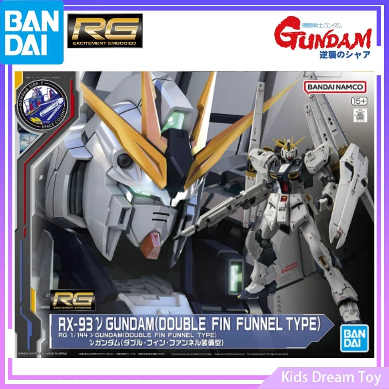 Bandai in Stock Original RG GUNDAM SIDE-F Limited RX-93 V GUNDAM (DOUBLE FIN FUNNEL TYPE) Anime Action Figures Toys Collectible