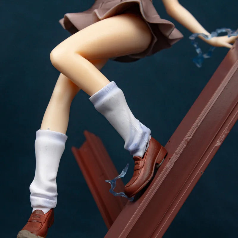 26cm Toaru Majutsu No Index Lv5 Railgun Misaka Mikoto Anime Girl Figure Model Statue Collection Desktop Decoration Ornament Toys
