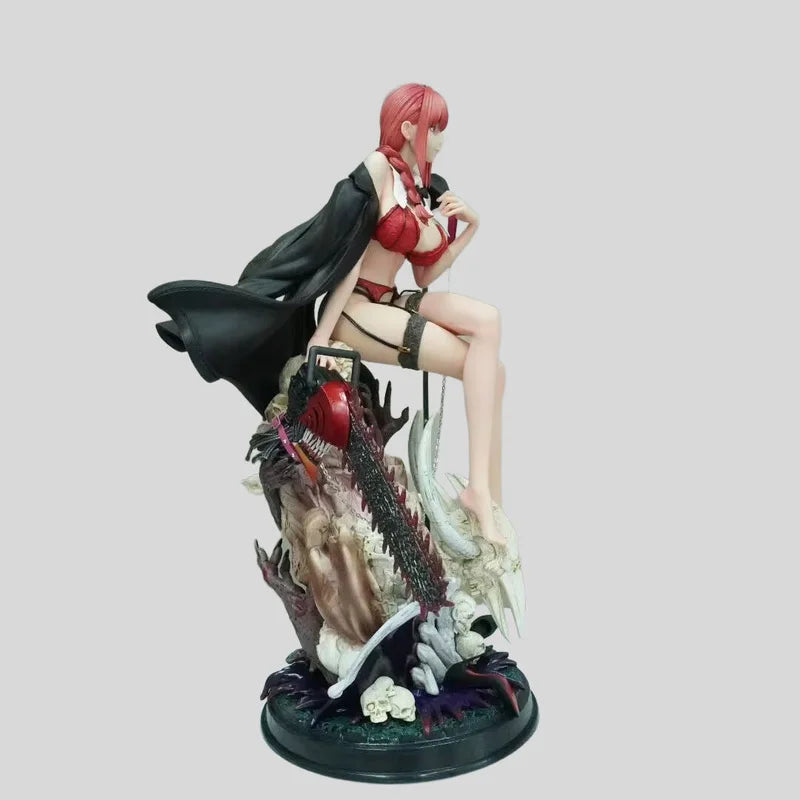 Chainsaw Man Makima Bikini Version Seated Statue, Interchangeable Parts & Poseable Figure, Anime Collectible Gift