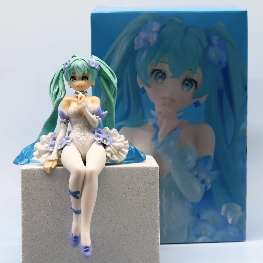 15cm Hatsune Miku Anime Figures Fairy Flower Spirit Kawaii Pink Butterfly Fairy Girl Action Figure PVC Model Doll Toys Gift