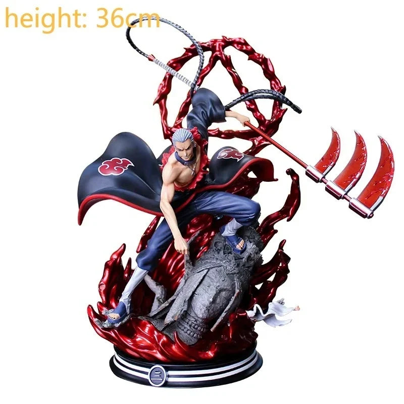 Gk Naruto Shippuden Anime 35 Cm Action Figure - Kurama Chakra Mode With Sasuke Itachi Statue Collection Toy Kyuubi Figma
