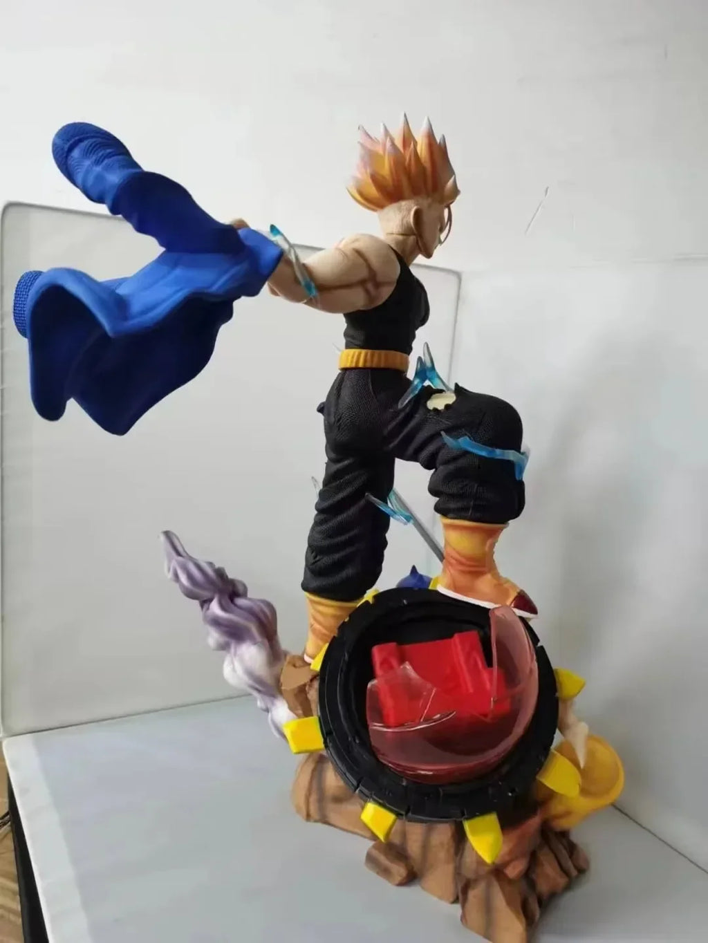 48cm Dragon Ball Figure Time Machine Future Trunks Three Heads Replaceable Extremely Large Anime Model Desktop Ornaments Toys