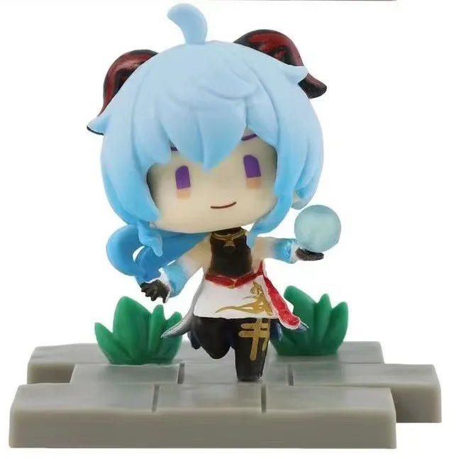Anime Genshin Impact Kawaii Figure Paimon Amber Klee Kelly Action Figure Cute Game Figurine Model Kid Toys Children's Day Gifts