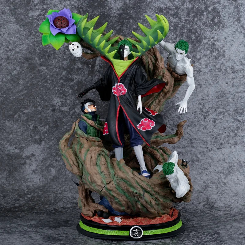32cm Naruto Akatsuki GK Tobi Obito Zetsu Dual Head Sculpture Figure Model Anime PVC Statue Collection Desktop Decor for Gift Toy