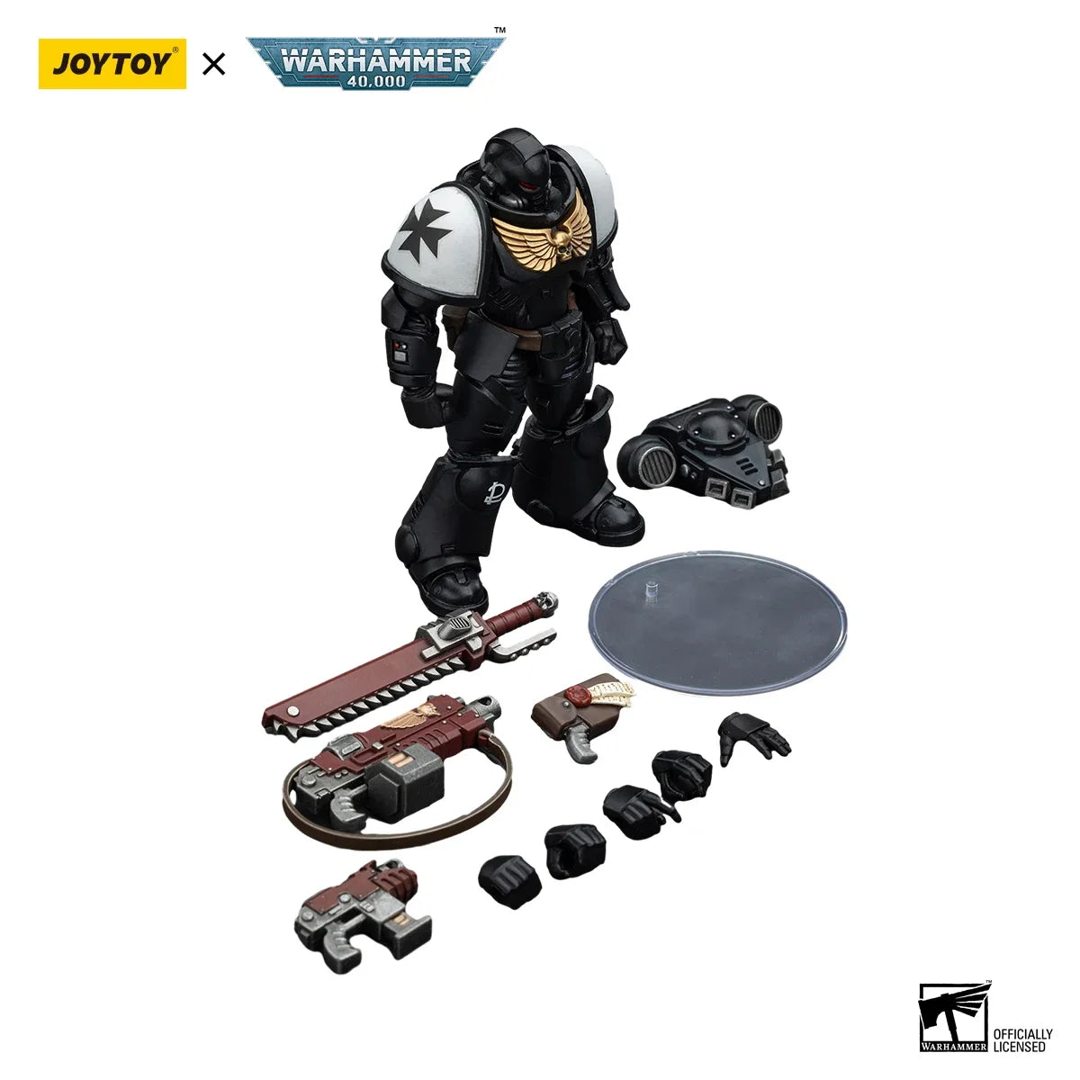 JOYTOY Warhammer 40K Space Marines Figure Black Templars Outriders Brother Valtus Action Figure Joint Movable Figurine Model Toy