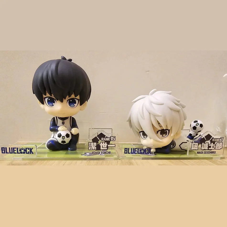 BLUE LOCK Action Figures Isagi Yoichi Nagi Seishiro Anime Figure Q Version Figurine PVC Collectible Model Kids Doll Toys Gift