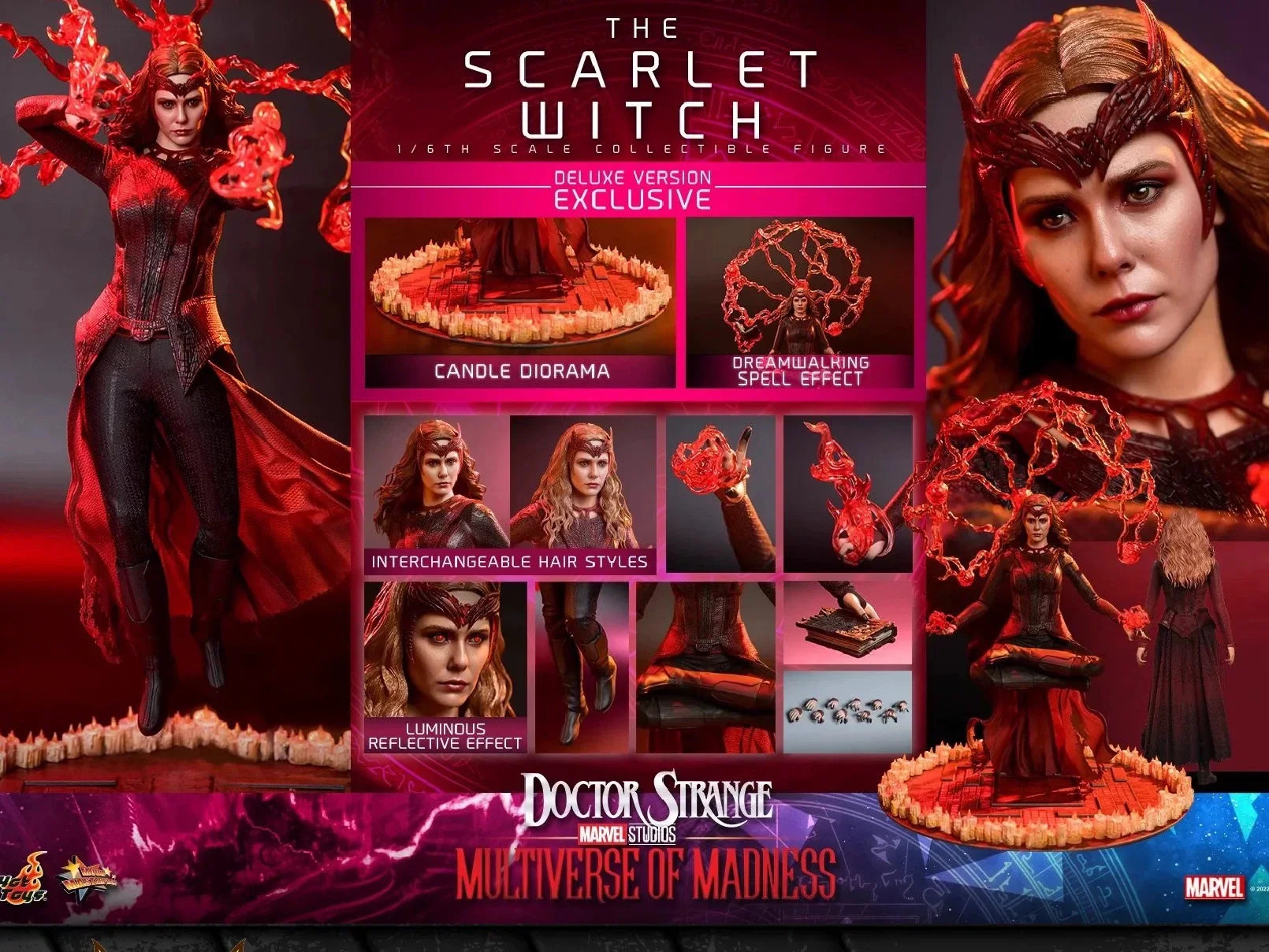 HOTTOYS HT MMS652 MMS653 Collection 1/6 The Scarlet Witch Action Figure Doctor Strange 2 Movie Delicate 12" Full Set Soldier
