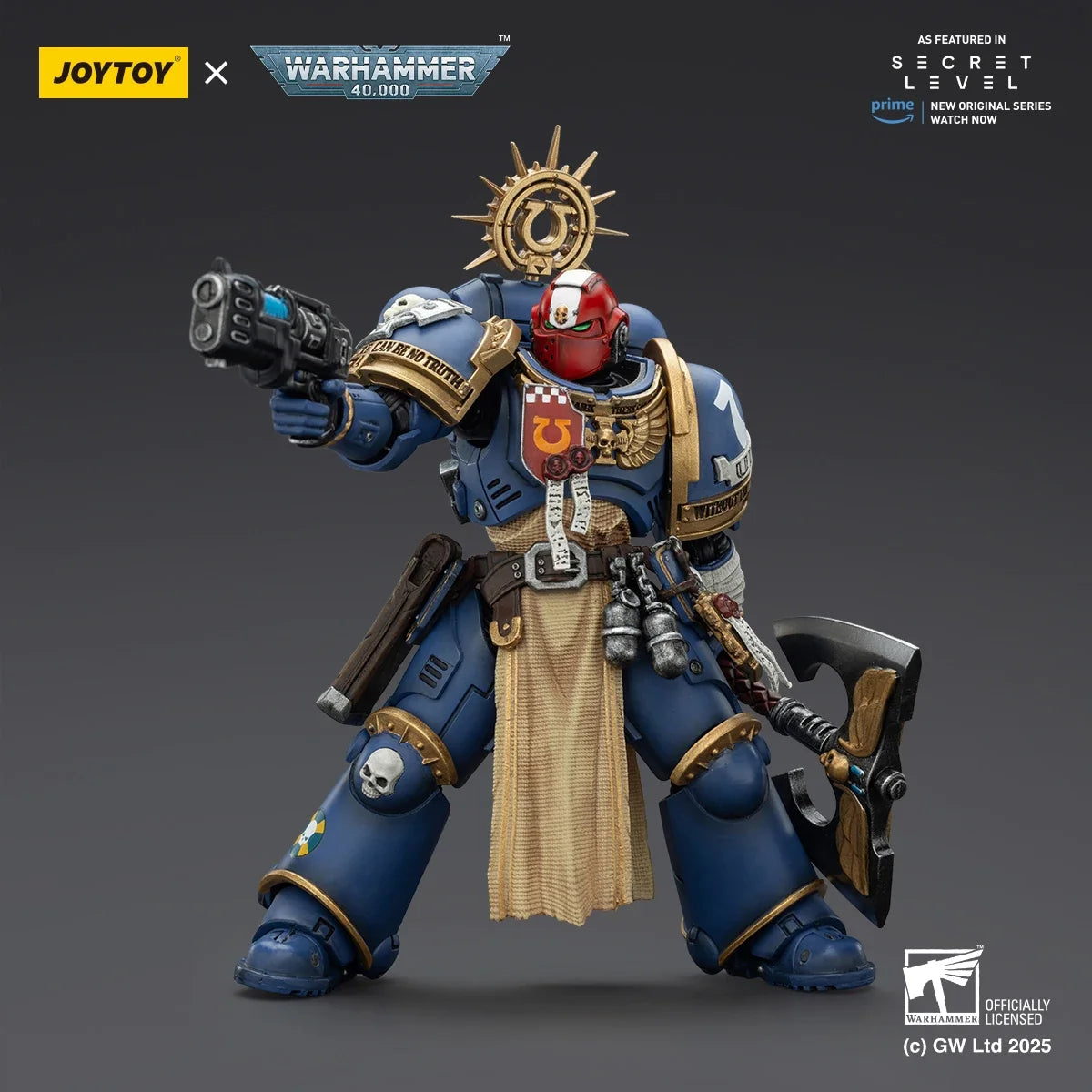 JOYTOY Warhammer 40K 1/18 Ultramarines Titus Metaurus Levantus Torvald Action Figure Model Dolls Toy for Collection Display
