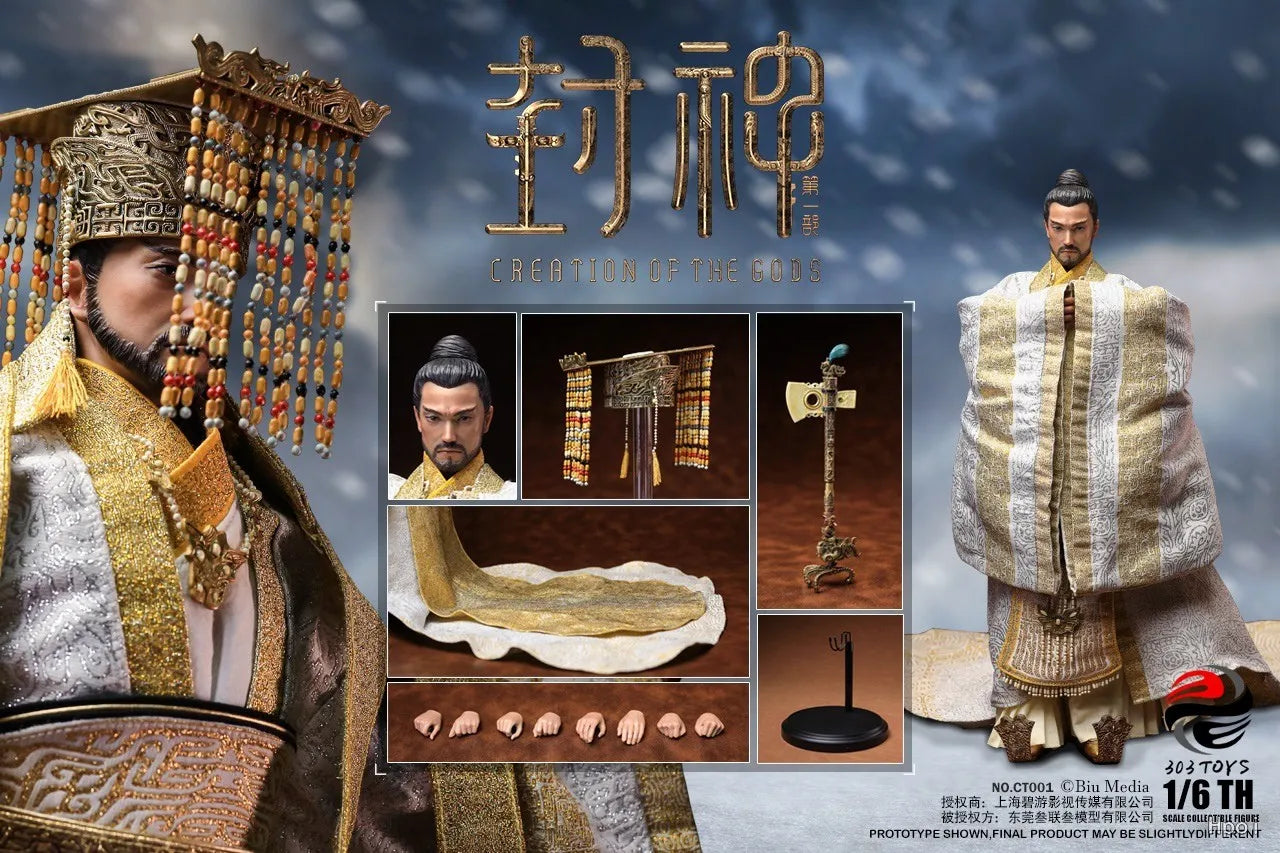 【Auf Lager】Original 303TOYS NO CT001 Fengshen Teil 1 Chao Ge Fengyun Yin Shou König von Shang 1/6 Actionfigur Spielzeug Geschenk
