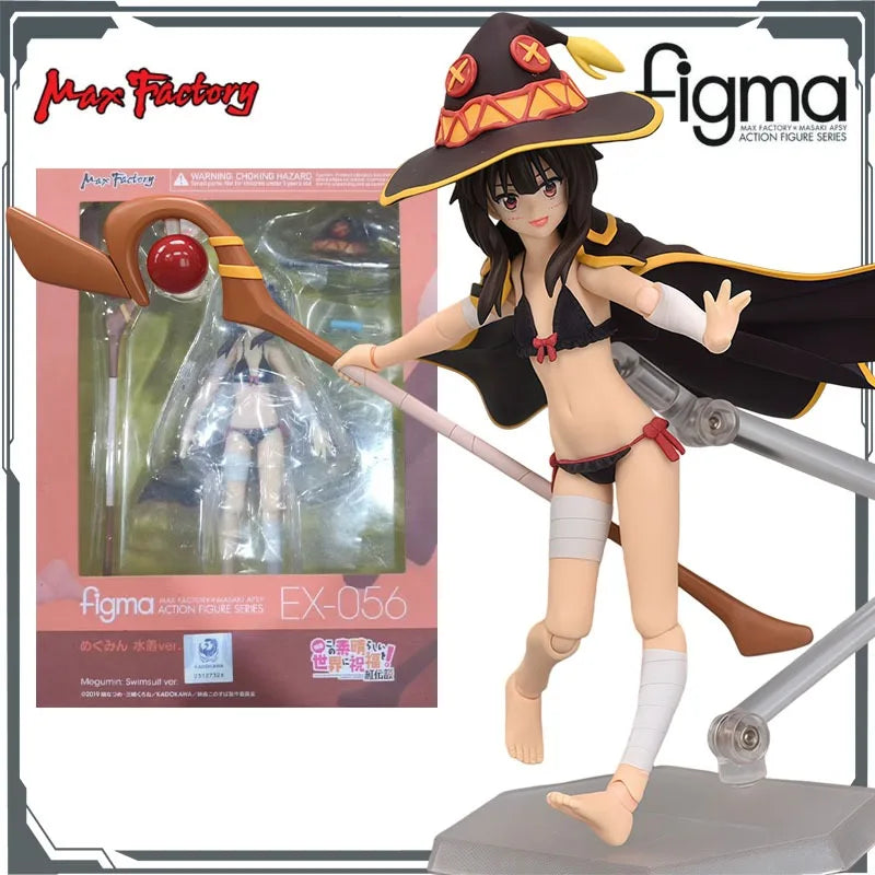 Max Factory Figma EX-056 Megumin - Swimsuit Ver., 125mm Movable Doll, PVC/ABS Material, All-Ages Action Figurine for Collectors