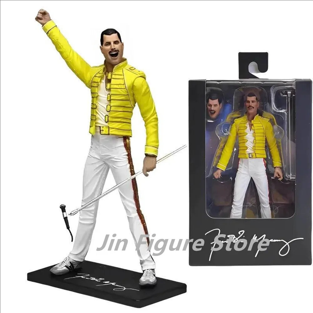 NECA Live At Wembley Stadium Queen Freddie Action Figure Mercury Collection Model Toy Doll Present
