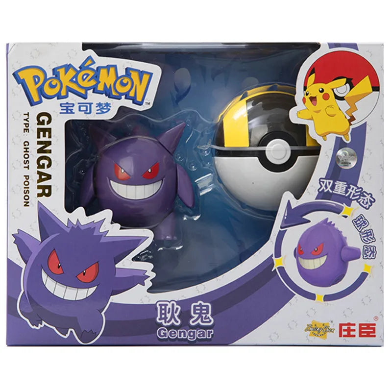 18 Styles Pokemon Anime Deformation Figures Pikachu Eevee Mewtwo Greninja  Pokeball Figure Pet Action Model Toys Childrens Gifts