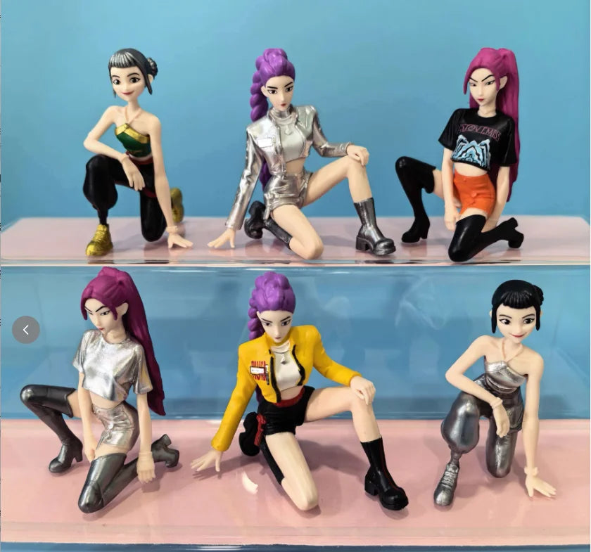 10pcs/Set Q-Chibi K-Pop: Demon Hunters Movie Merchandise Toy Desk Ornament Action Figure Anime Model Statue Girl Surprise Gifts