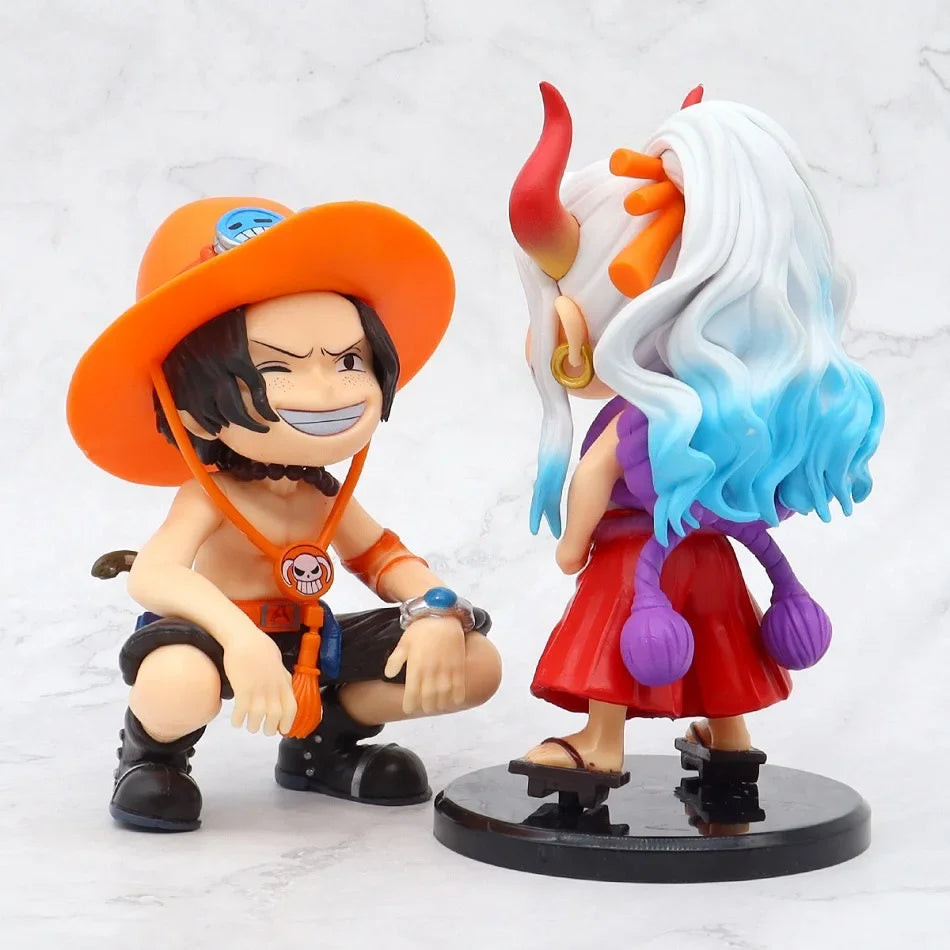 One Piece Anime Figure Doll Portgas D Ace Yamato Q Version Model Decor Peripheral Ornament Children Charm Birthday Gifts Toys