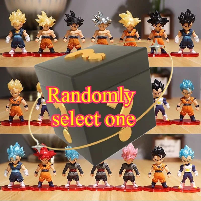 7CM Q-version Dragon Ball Z Super Saiyan Son Goku Anime Figure Vegeta IV Son Gohan Majin Buu Action Figurine Model Gifts Toy